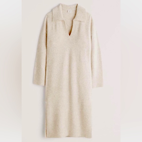 NEW Abercrombie & Fitch Midi Sweater Dress with Side Slits and Collar Sz XSP - Picture 1 of 4